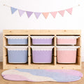 Pastellfarbene Aufkleber TROFAST-Sticker IKEA TROFAST Pastellfarben Wraps Ikea Trofast Aufkleber mit Wellenkante rosa lila blau Trofast