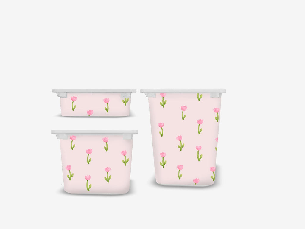 Kleine Tulpen TROFAST Aufkleber winzige Blumen IKEA TROFAST Vinyl Wraps florale Mini Ikea Trofast Aufkleber Trofast Baby Aufkleber Ikea Trofast