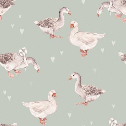 GOOSE BUNDLE passender Baumwollstoff Gänse Mix aus Fat Quarter Bundle Bauernhof beige Quilt Stoff Baumwolle neutrale Farben Brauner Stoff Babydecke