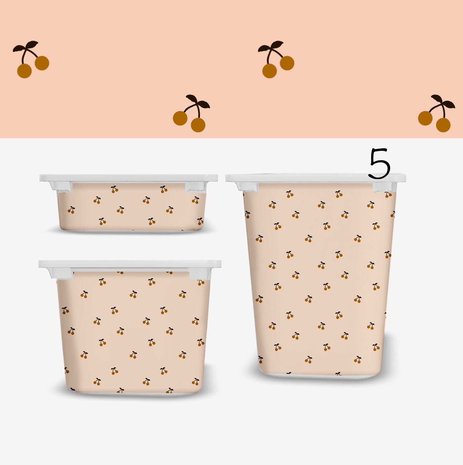 Retro Kirsche Trofast Aufkleber Trofast Frucht-Abziehbilder Ikea Möbelaufkleber lustiger Stauraum bunter Kirsch-Aufkleber Kirschen Folie Kirschfolie Ikea
