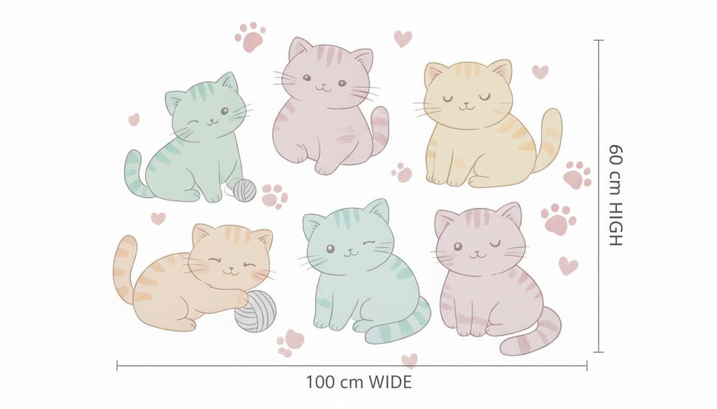 Pastel Katzen IKEA KURA Aufkleber Katzen Kura Bett Aufkleber Kura Aufkleber Etagenbett Katze Vinyl Ikea Mädchen Etagenbett Aufkleber für Ikea Kura Pastellfarbe
