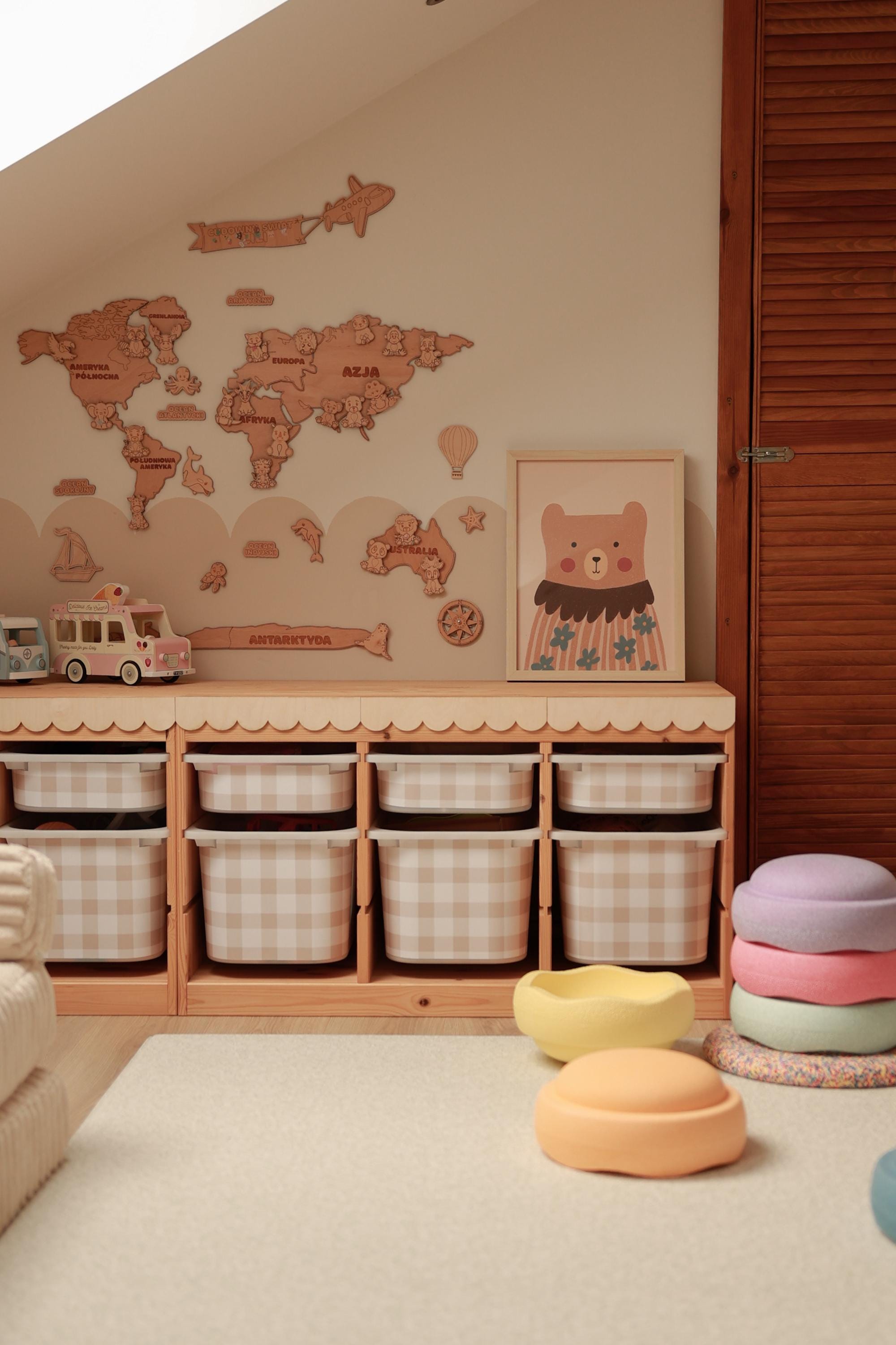 BEIGE Gingham Trofast Aufkleber Gingham Trofast kommt zurück Gingham-Karomuster-Aufkleber Ikea Möbelaufkleber Aufbewahrung Büffelkaromuster Ikea Aufkleber