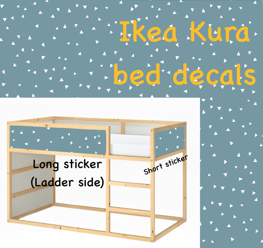 Blaue Dreiecke IKEA KURA Aufkleber blaue Kura Bett Aufkleber Kura Aufkleber Etagenbett Ablösbares Vinyl Ikea Jungen Etagenbett Weltraum Aufkleber für Kura