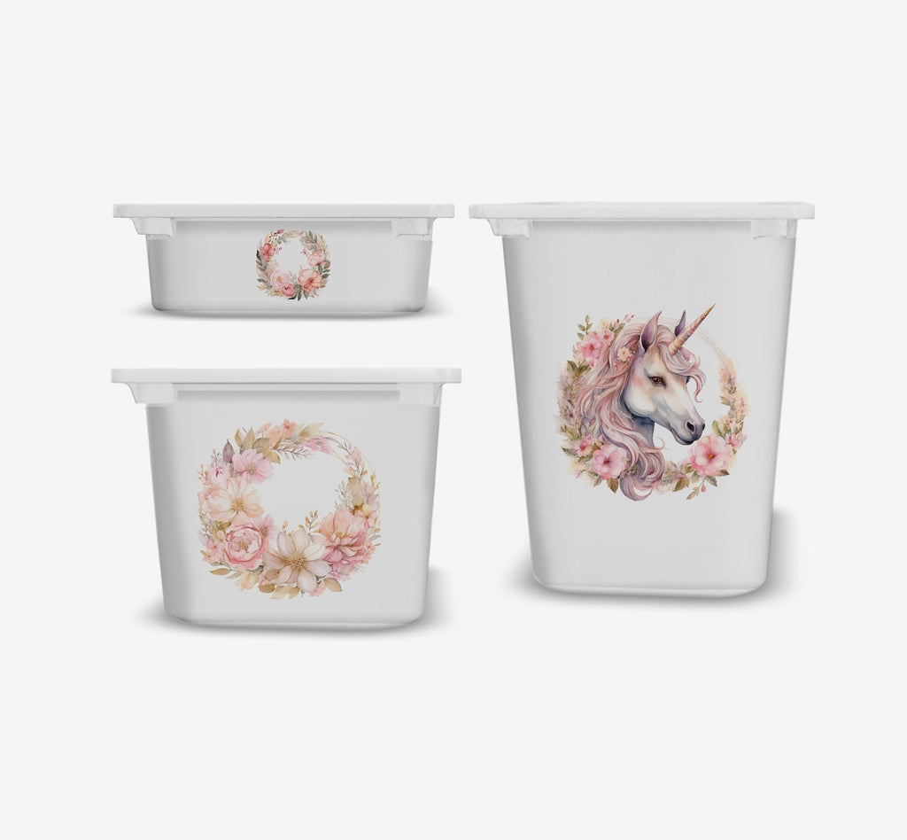 Einhorn Blumen TROFAST Aufkleber IKEA TROFAST Vinyl Folie Ikea Trofast Aufkleber Trofast Spielzimmer Aufkleber Einhorn Dekor Aufbewahrung Aufkleber Aufbewahrung