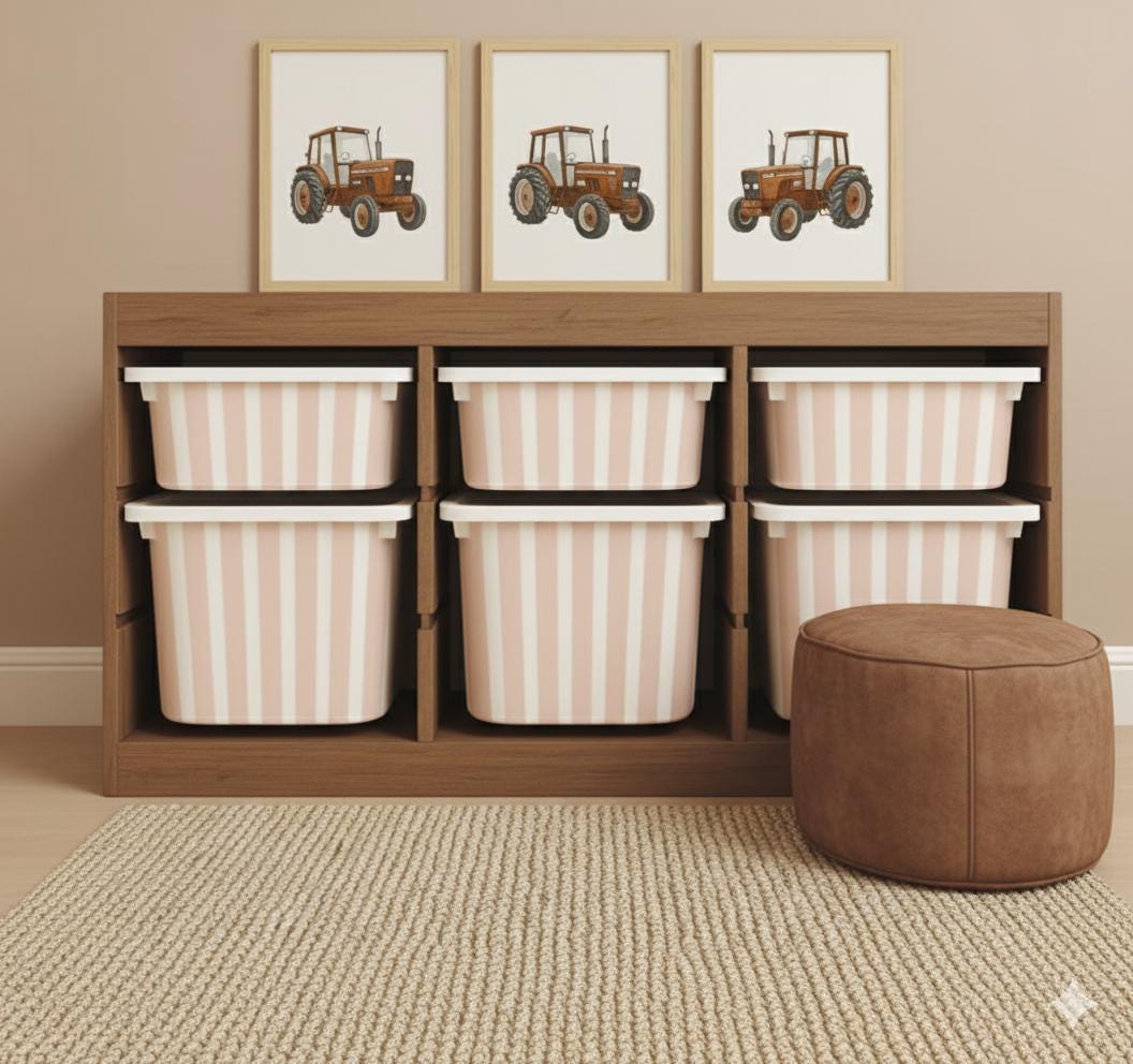 Streifen TROFAST gestreifte Aufkleber Trofast IKEA TROFAST Streifen Farben Vinyl-Folien ikea Trofast Trofast blaue Streifen beige Streifen Trofast