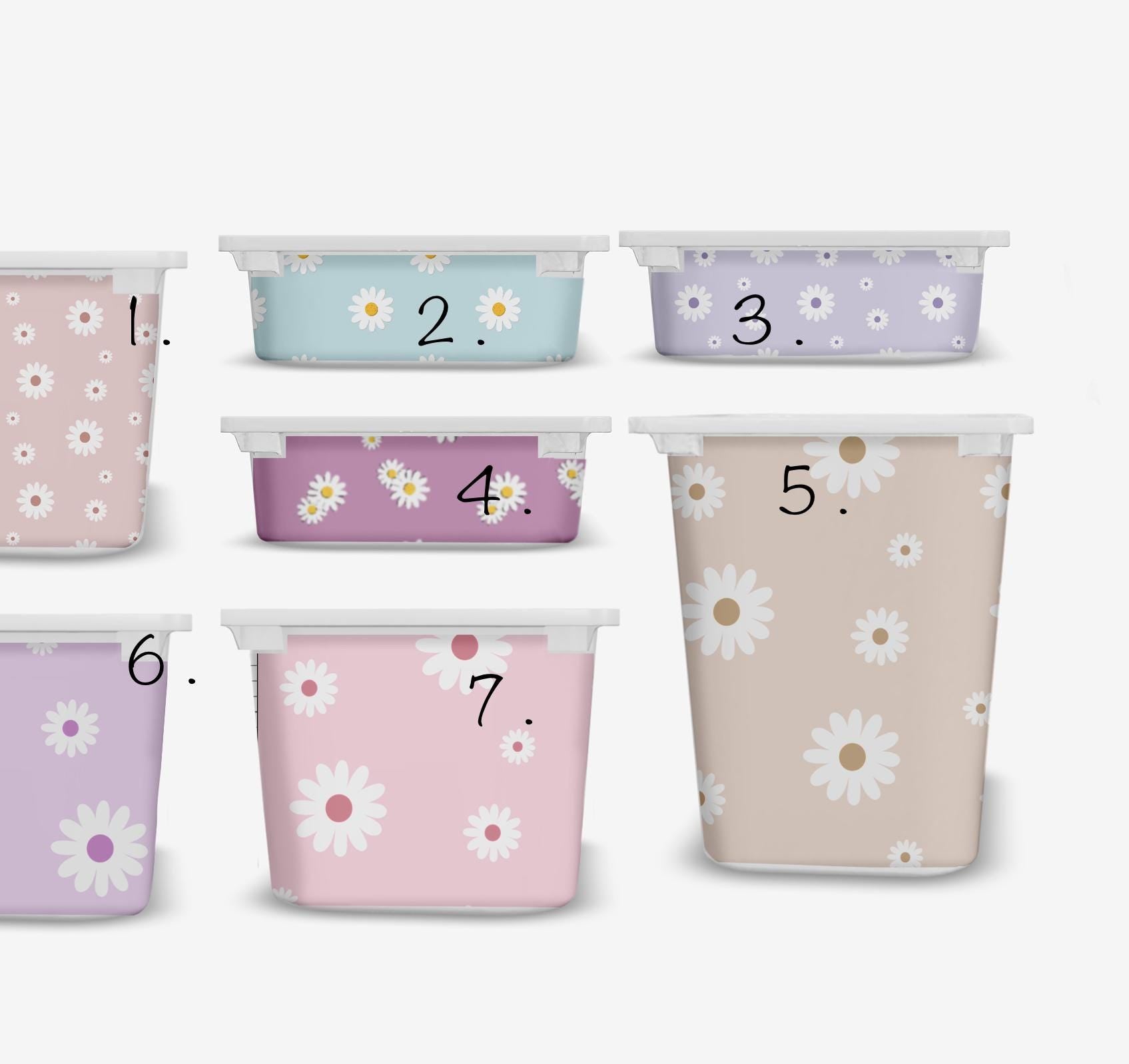 TROFAST Aufkleber Blumen Pastellfarben TROFAST Gänseblümchen Vinylfolien Ikea Trofast Gänseblümchen Aufkleber Trofast Spielzeugaufbewahrung Gänseblümchen Aufkleber Dekor Rosa Dusty