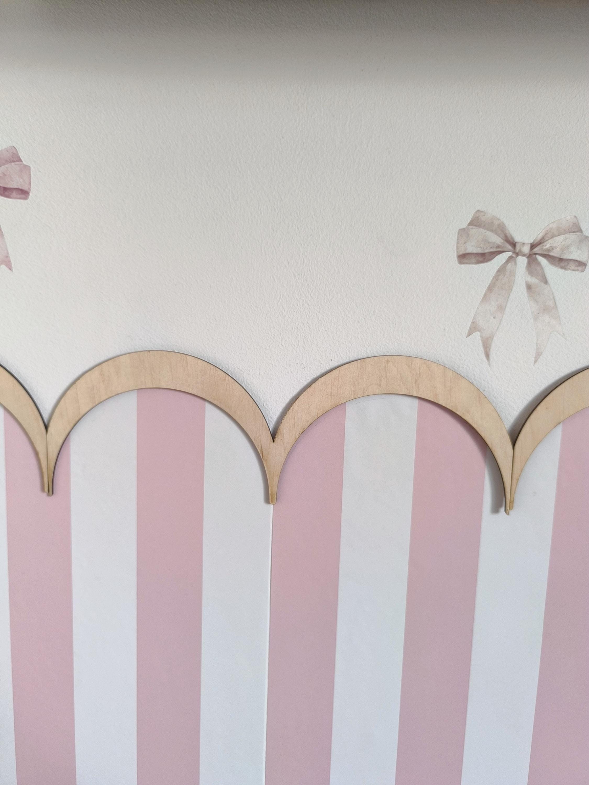 Zierteile Wand Holz Leiste Wandverkleidung Holz Zierleiste Wellenförmig Kinderzimmer Holz Wanddeko Babyzimmer Wandleiste Wellenschliff