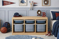 Gewellte Rauchblaue TROFAST Aufkleber, einfarbig blau, IKEA TROFAST Vinylfolien, blaue Wellendekore, IKEA Trofast Aufkleber, Trofast Ikea Trofast