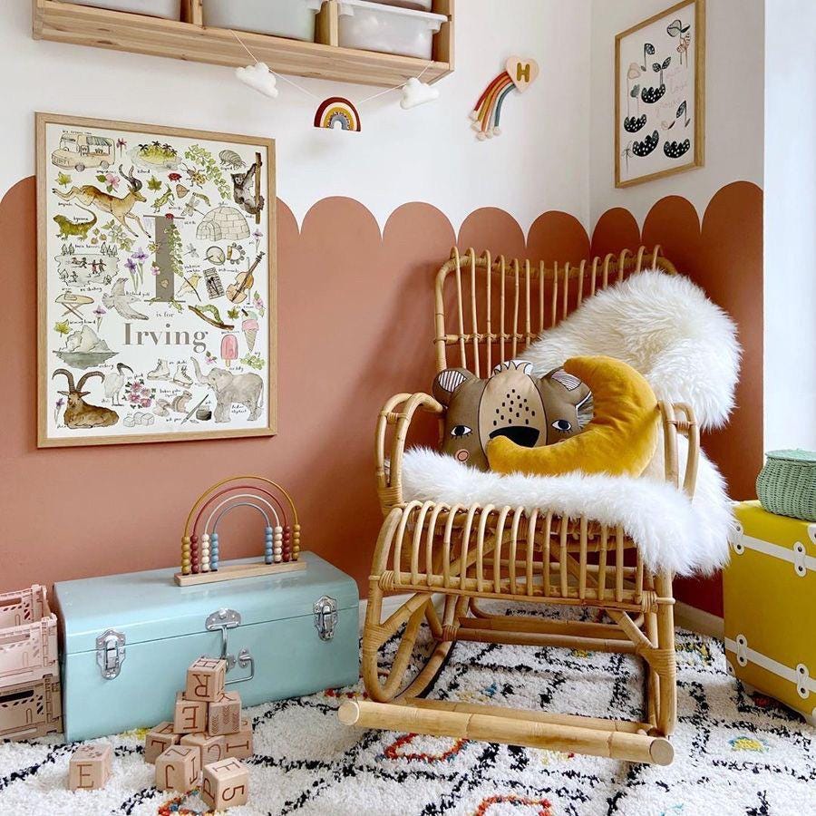Holzleiste + Wellenmuster Schablone Wellenmuster Schablone Kinderzimmer Wandbordüre Dekor Farbe 1 Yard/100 cm lange Schablone Dekor Schablone für Wellenmuster