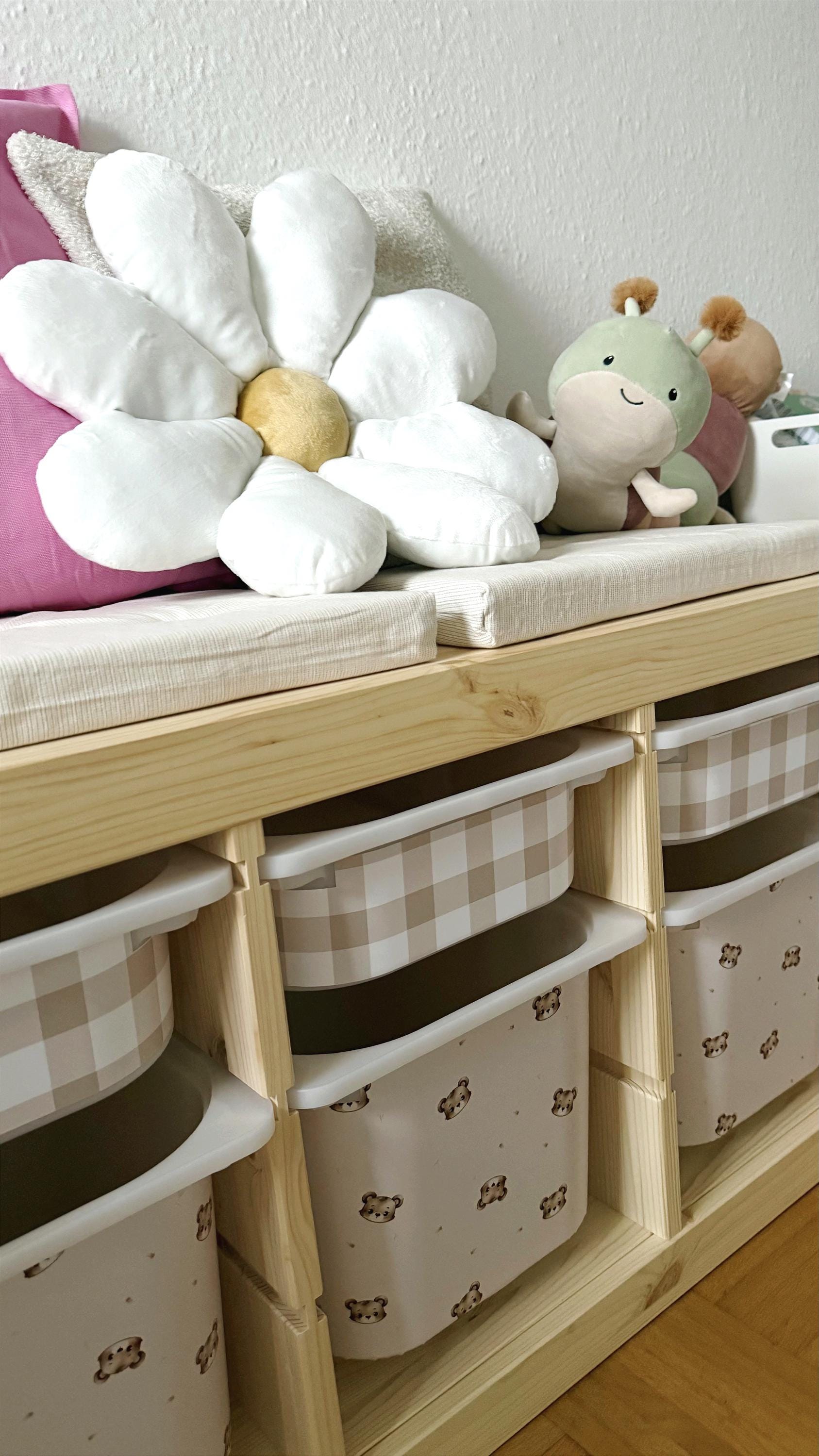 BEIGE Gingham Trofast Aufkleber Gingham Trofast kommt zurück Gingham-Karomuster-Aufkleber Ikea Möbelaufkleber Aufbewahrung Büffelkaromuster Ikea Aufkleber
