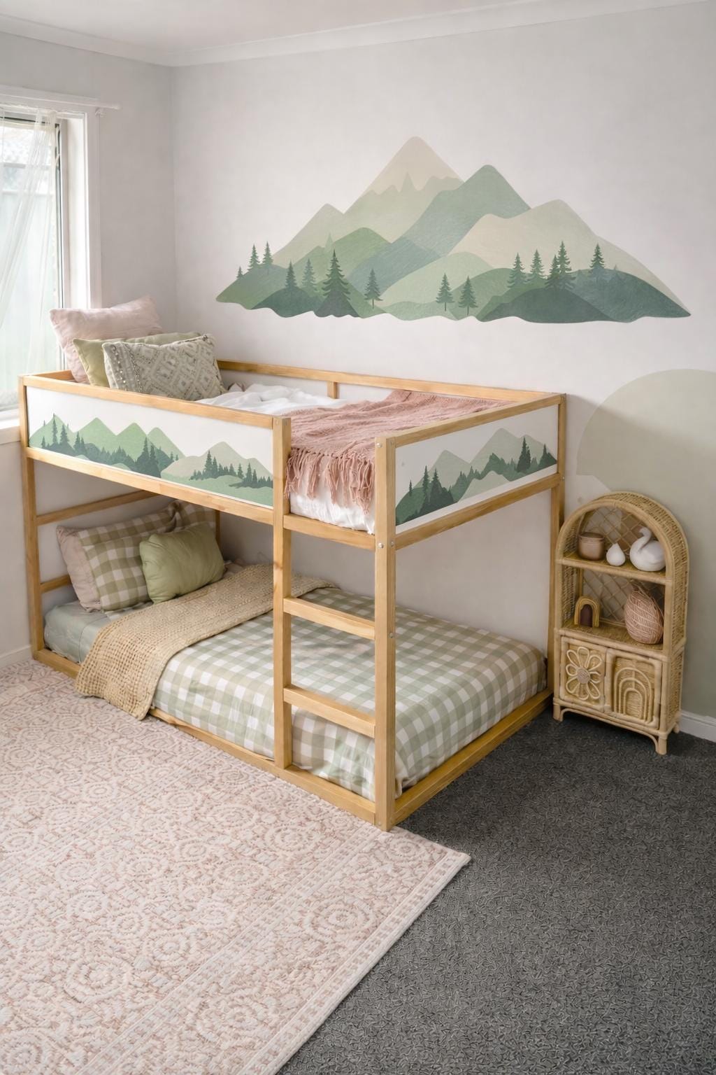 Mountains IKEA KURA Decals forest Kura Bed Stickers Kura Decal bunk bed Removable Vinyl Ikea boy Bunk Bed space Decals for Kura