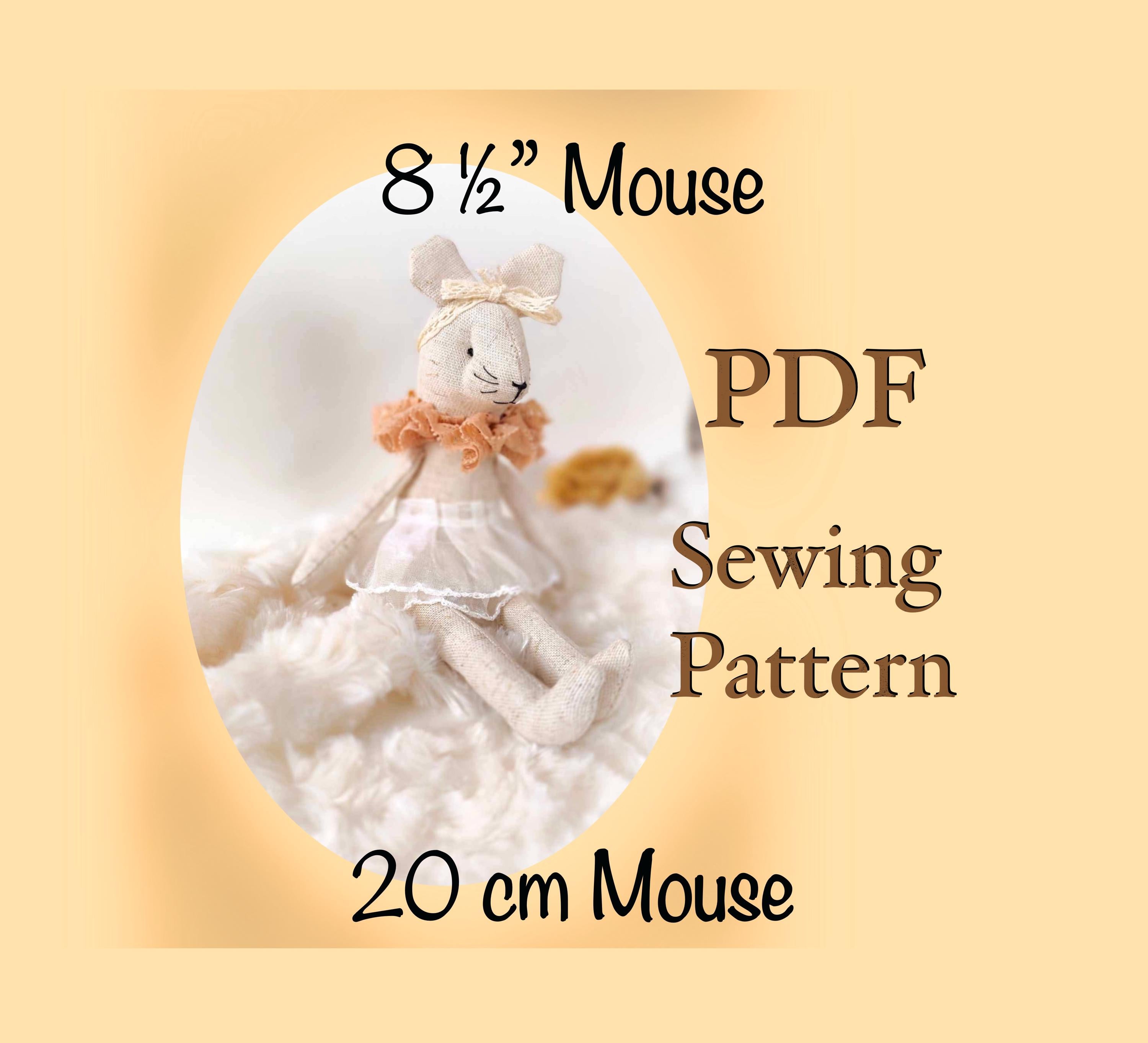 Maus Schnittmuster Maushandarbeits-Tutorial mit Fotos Musterspielzeug nähen ausgestopftes Mausmuster einfaches Schnittmuster Maus