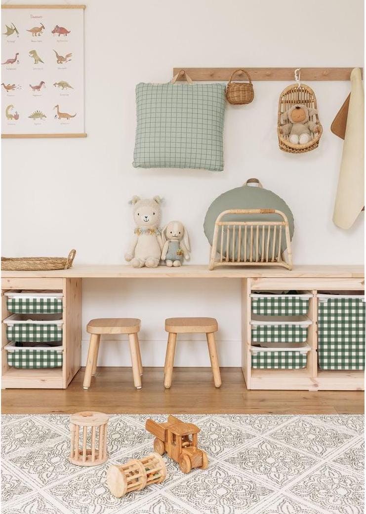 TROFAST Aufkleber dunkelgrün Gingham Aufkleber IKEA TROFAST Vinylfolien Trofast Aufkleber Trofast Spielzimmer Aufkleber Deko Aufbewahrungsaufkleber