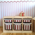 Gewellter TROFAST Aufkleber, gewellter Rand, IKEA TROFAST Streifen, Vinyl-Folien, IKEA Trofast gestreifter Aufkleber, Trofast Spielzimmer, Spielzimmer-Dekoration, Aufbewahrung