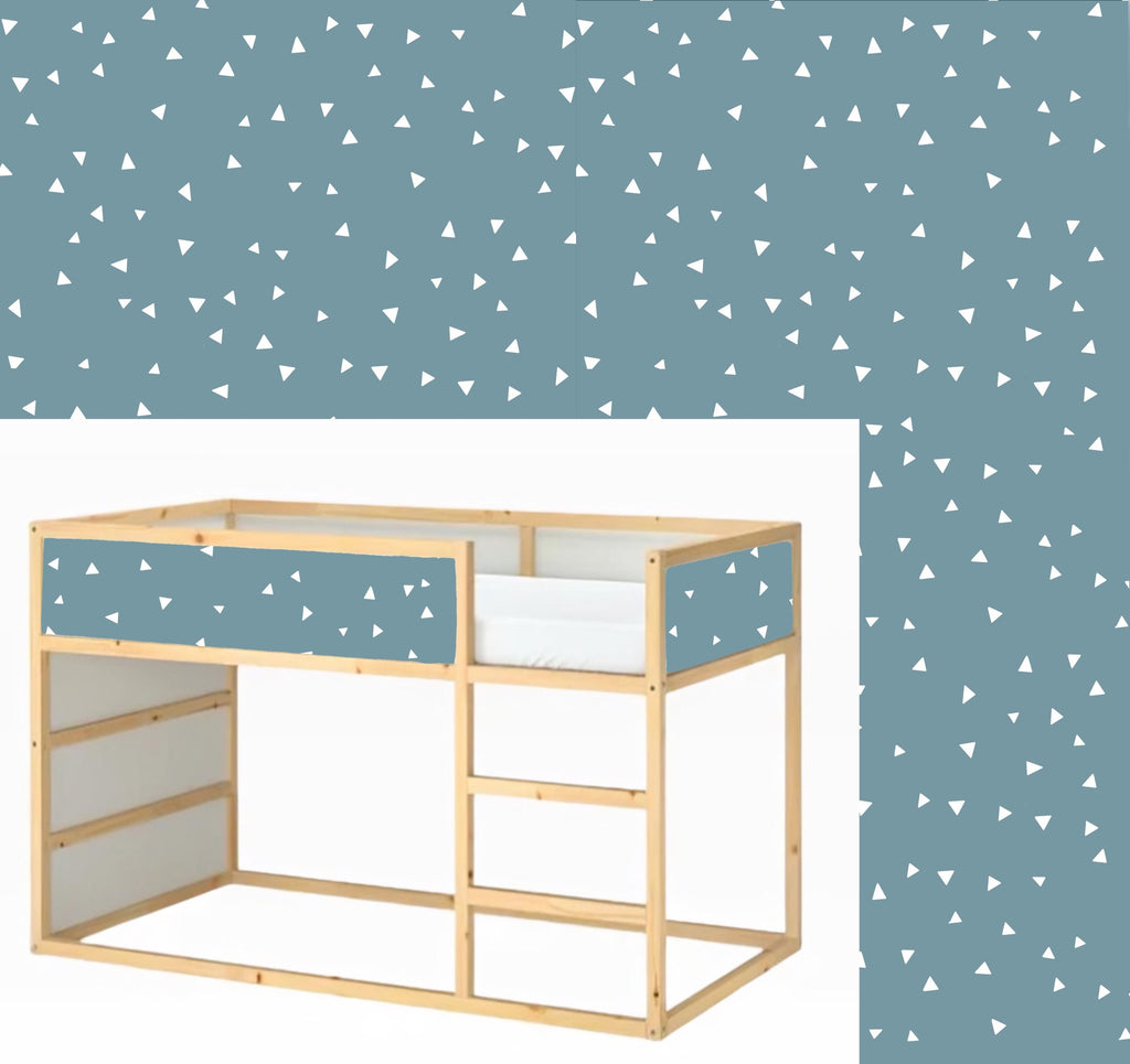 Blaue Dreiecke IKEA KURA Aufkleber blaue Kura Bett Aufkleber Kura Aufkleber Etagenbett Ablösbares Vinyl Ikea Jungen Etagenbett Weltraum Aufkleber für Kura