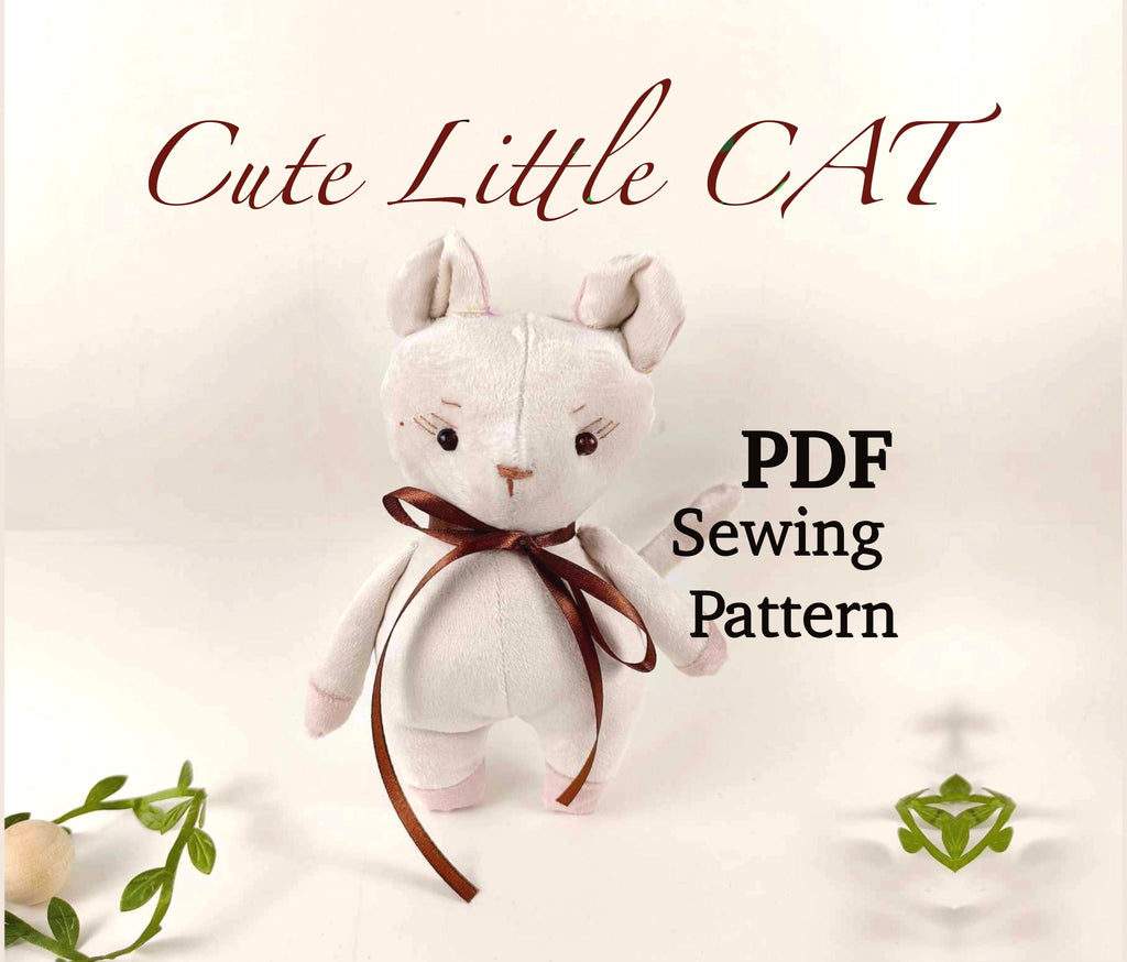 Katzenmuster Schnittmuster Katze Nähanleitung mit Fotos PDF-Schnittmuster Spielzeug-Schnittmuster Stoffkatzen-Schnittmuster einfaches Schnittmuster Katzen-Spielzeug
