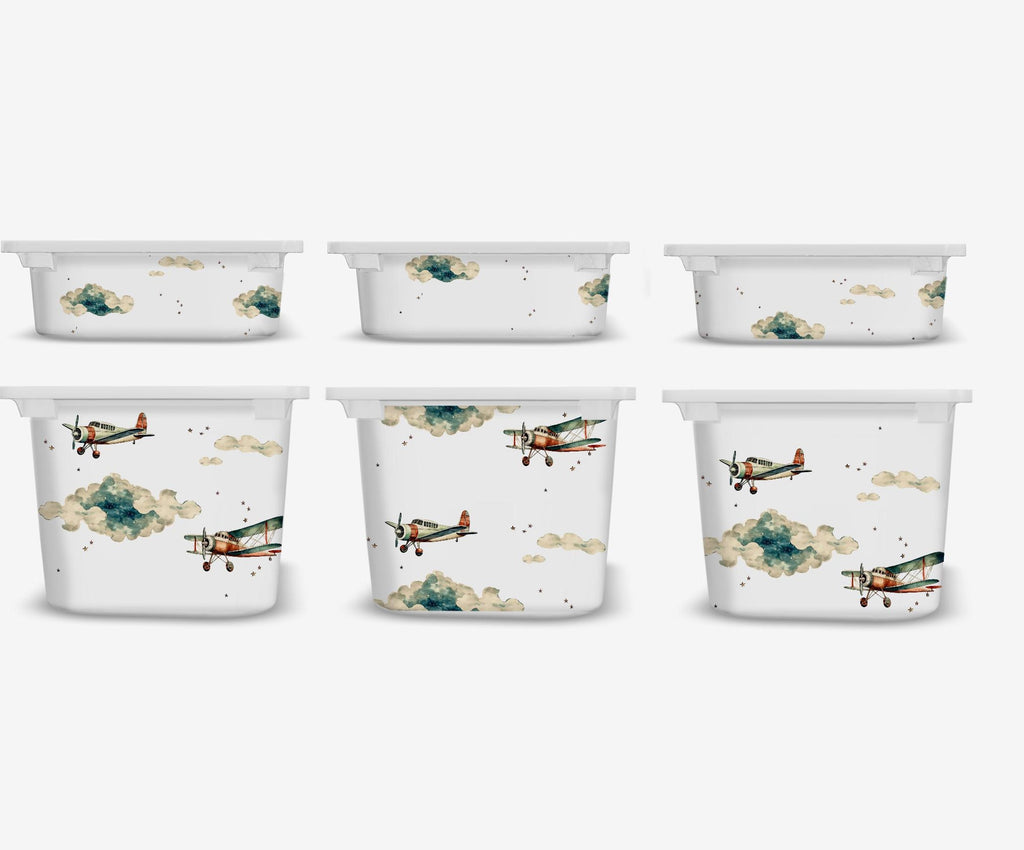 Flugzeuge TROFAST Aufkleber Flugzeugaufkleber IKEA TROFAST Flugzeug Vinylfolien Trofast Aufkleber Trofast Mülleimer Aufkleber Trofast himmelblauer Aufkleber
