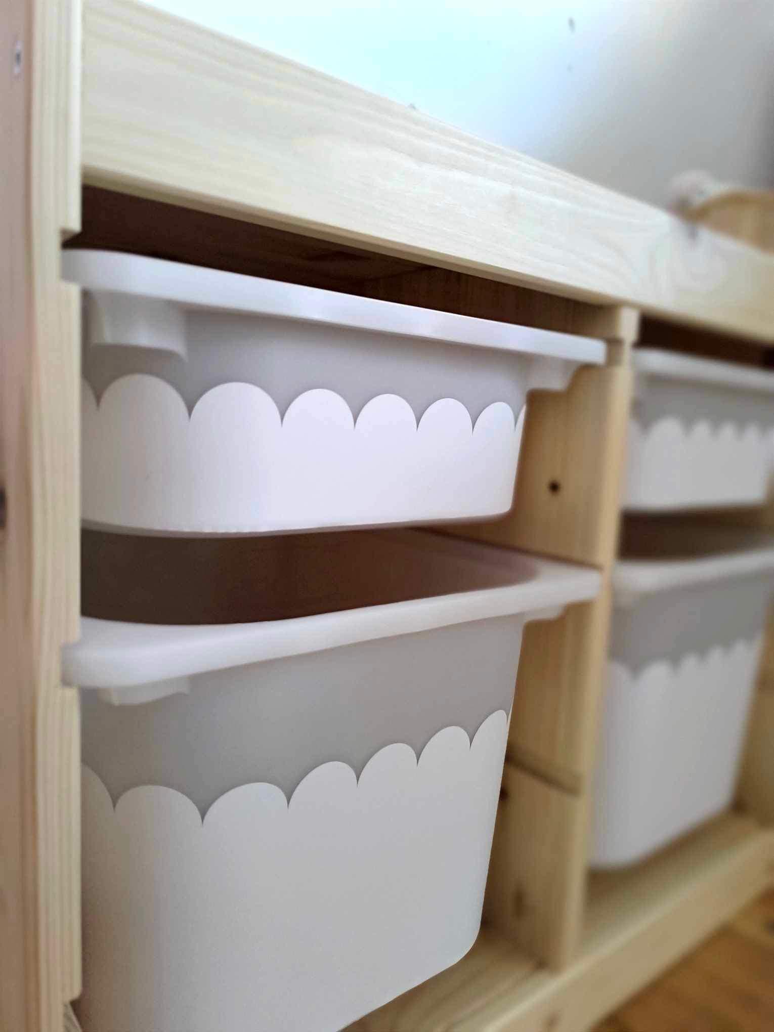 White Scallop TROFAST decal IKEA TROFAST Vinyl Wraps ikea Trofast sticker Trofast playroom stickers Playroom Decor Ikea scalloped sticker