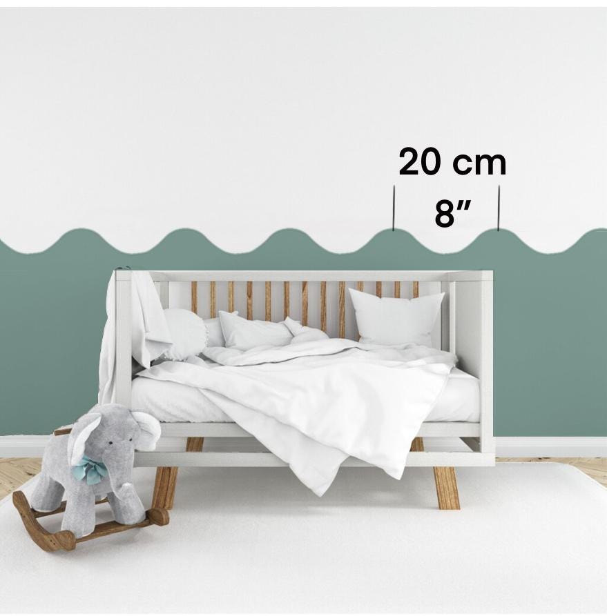 Muschel-Schablone 1 Yard/100 cm lang Muschel-Schablone für Kinderzimmer-Wandranddekoration Malen Sie den gesamten Raum mit einer Schablone Dekor-Schablone für Muschel