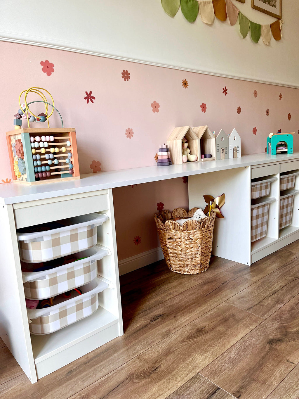 BEIGE Gingham Trofast Aufkleber Gingham Trofast kommt zurück Gingham-Karomuster-Aufkleber Ikea Möbelaufkleber Aufbewahrung Büffelkaromuster Ikea Aufkleber