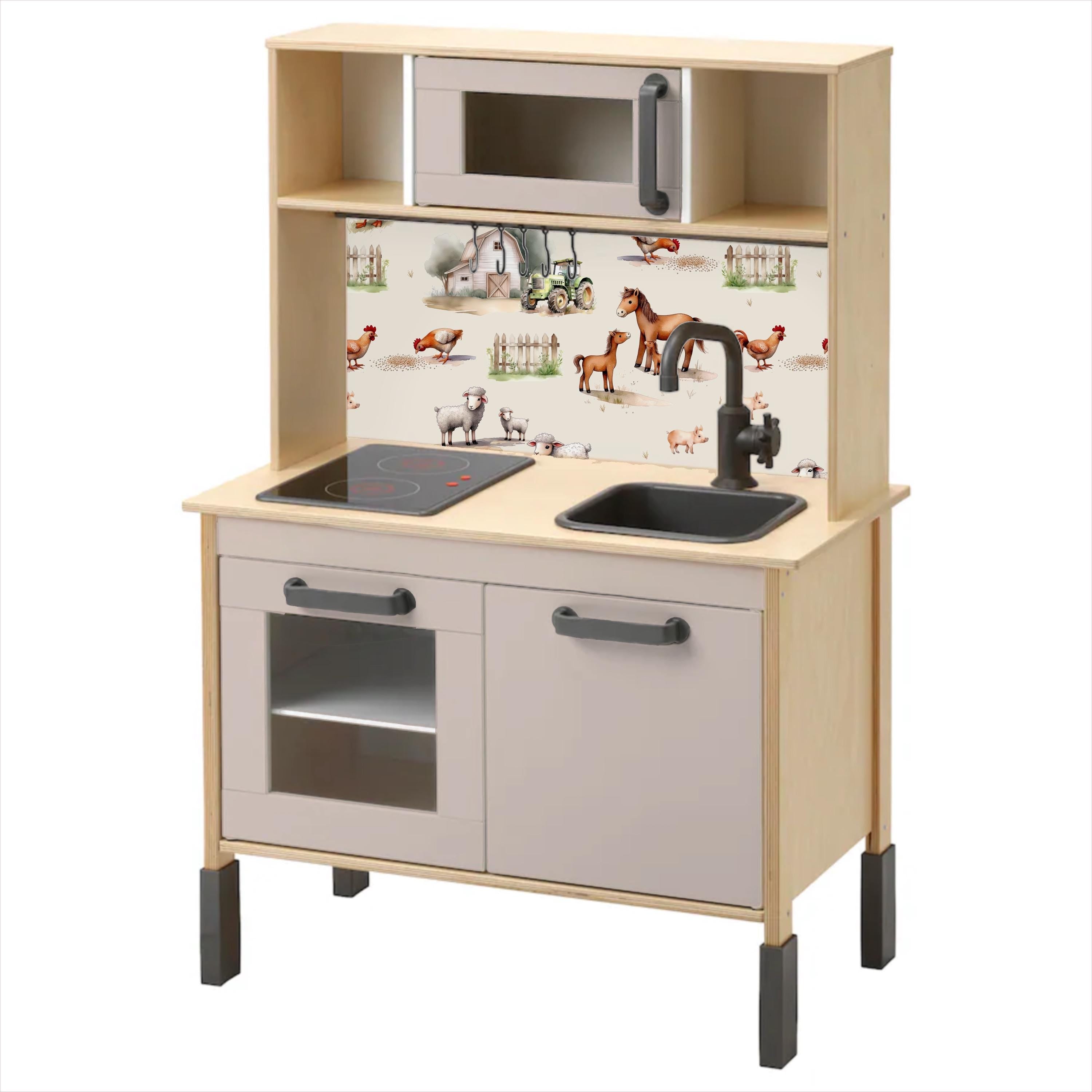 Beige DUKTIG decal IKEA DUKTIG kitchen decal play kitchen adhesive film ikea furniture film duktig play kitchen sticker ikea kitchen film