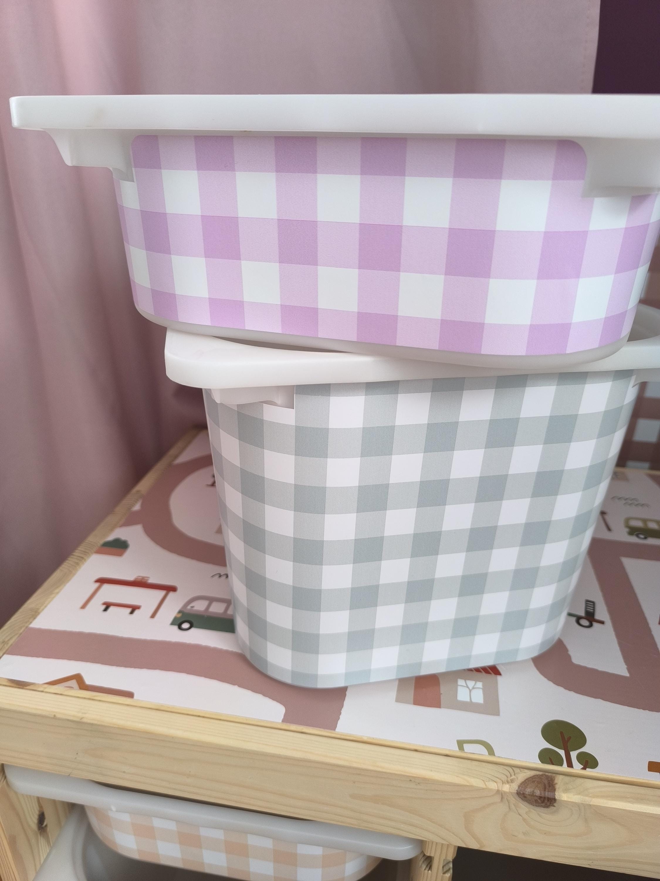 TROFAST Aufkleber Trofast Gingham Aufkleber IKEA TROFAST Vinylfolien Trofast Aufkleber Trofast Spielzimmer Pastell Karo Aufkleber Aufbewahrungsaufkleber Preppy