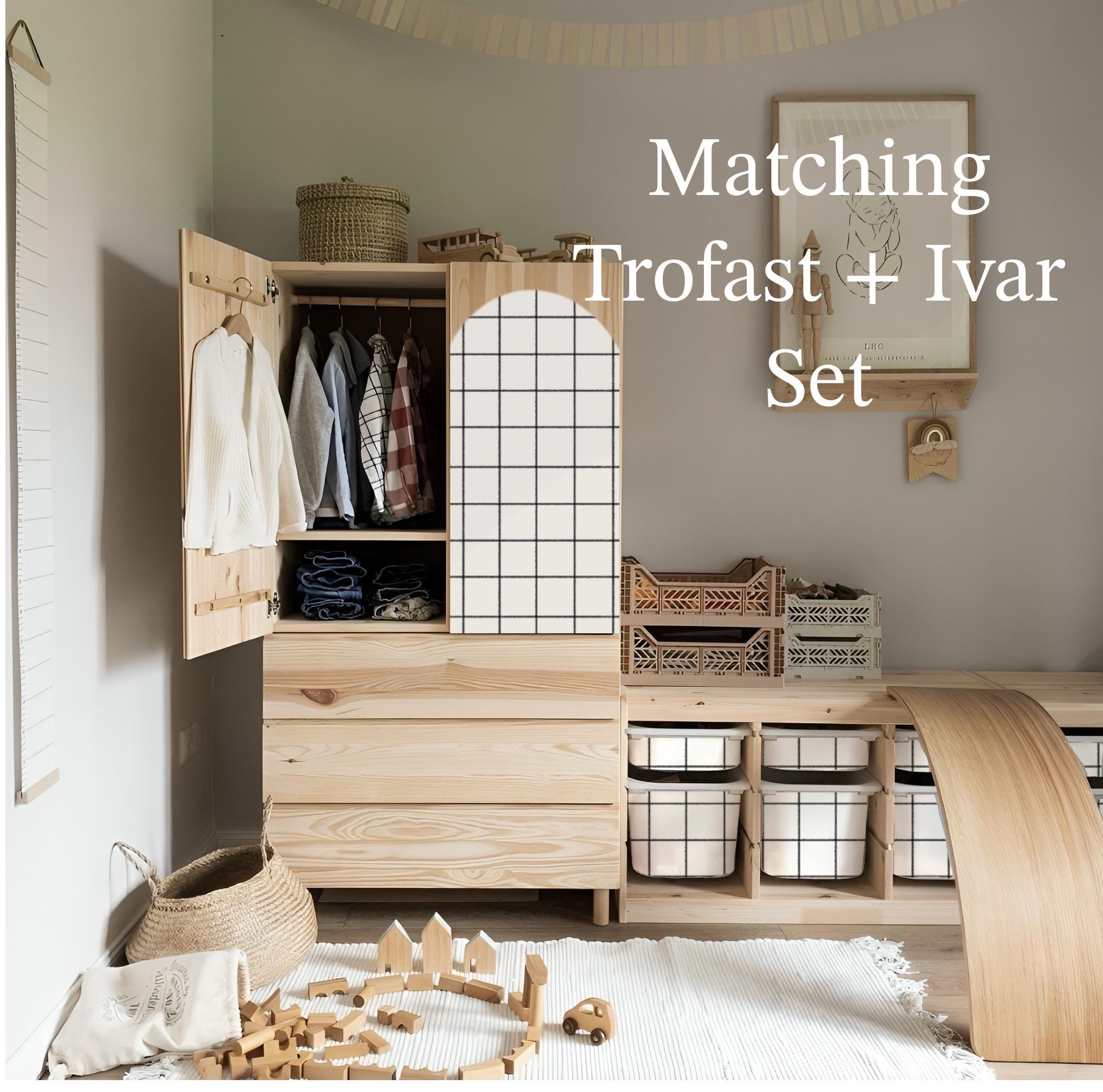 Black and white Checkers TROFAST sticker grid IKEA TROFAST Vinyl Wraps ikea Trofast sticker Trofast playroom  Storage sticker check