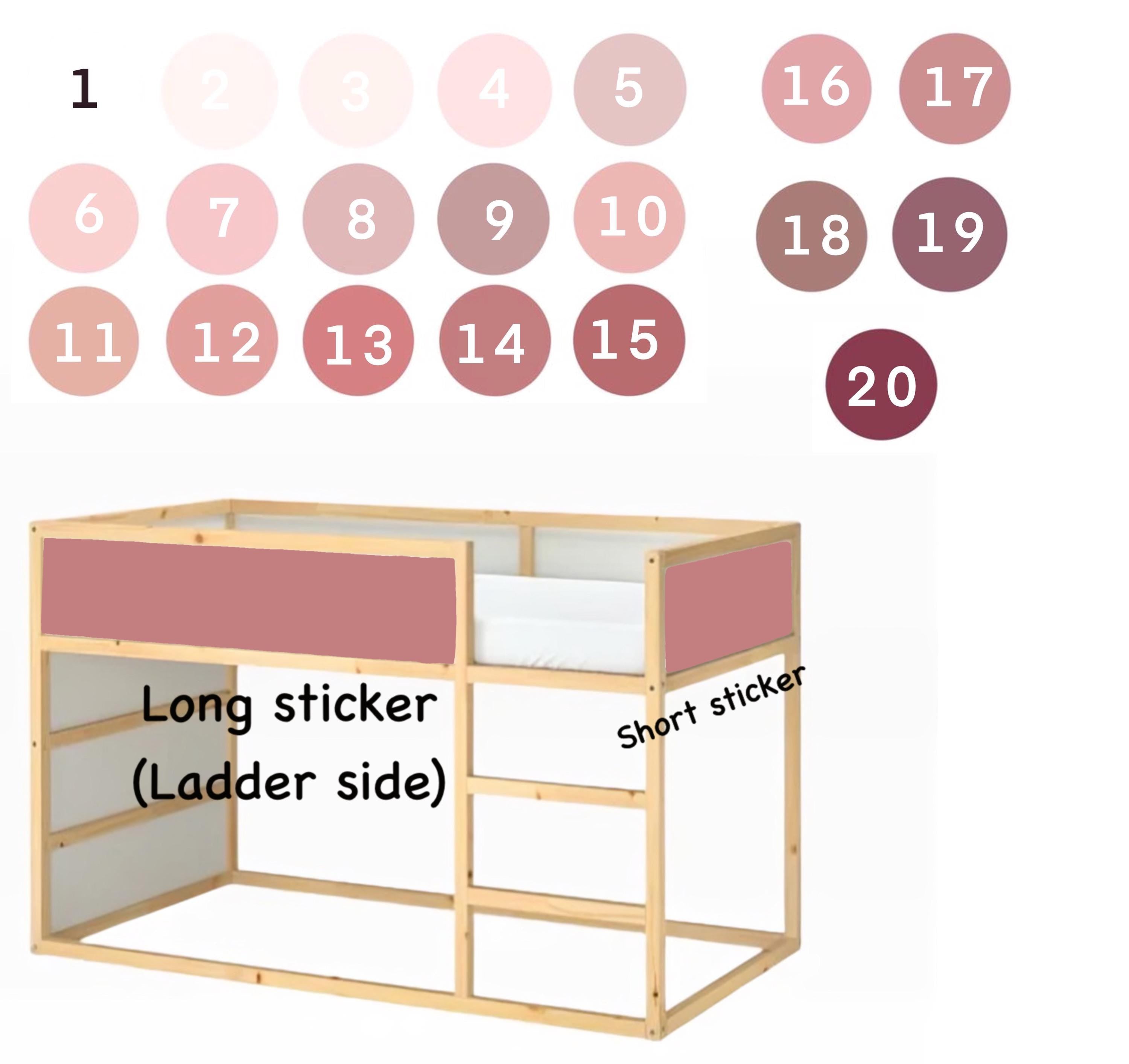 Pink IKEA KURA Abziehbilder hellrosa Kura Bettaufkleber Kura Abziehbild Hochbett Abnehmbare Vinyl Ikea pink Hochbett rosa Erröten Abziehbilder für Kura Bett