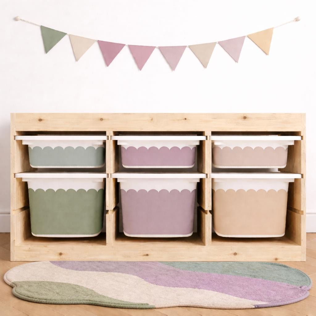 Pastellfarbene Aufkleber TROFAST Aufkleber IKEA TROFAST Pastellfarben Wraps Ikea Trofast Aufkleber mit Wellenkante Trofast Spielzimmer staubiges Trofast