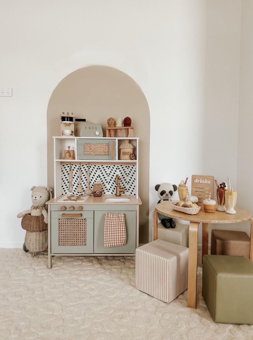 Rattan cane webbing panels for Ikea Duktig play kitchen Ikea Duktig accessories rattan webbing DUKTIG  IKEA DUKTIG makeover