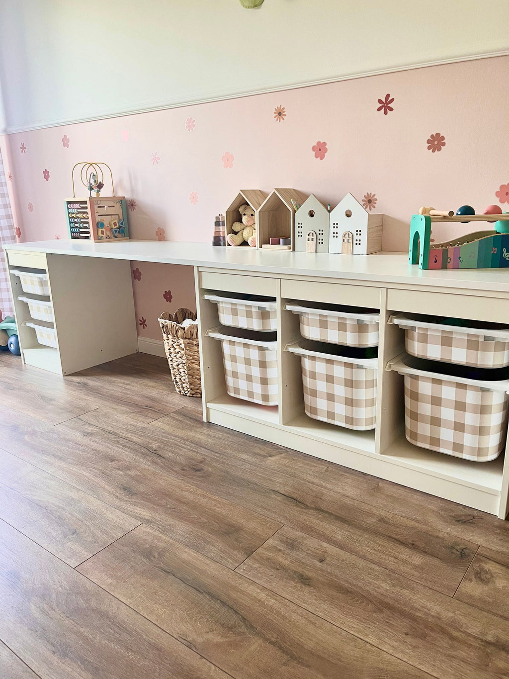 BEIGE Gingham Trofast Aufkleber Gingham Trofast kommt zurück Gingham-Karomuster-Aufkleber Ikea Möbelaufkleber Aufbewahrung Büffelkaromuster Ikea Aufkleber