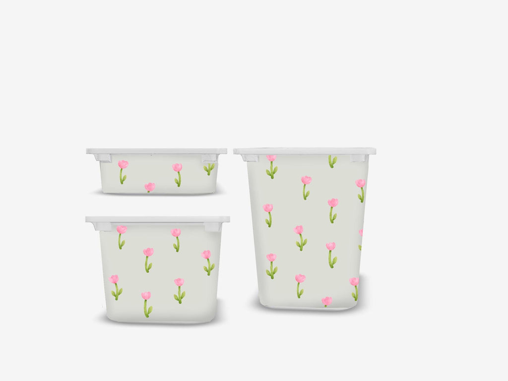 Kleine Tulpen TROFAST Aufkleber winzige Blumen IKEA TROFAST Vinyl Wraps florale Mini Ikea Trofast Aufkleber Trofast Baby Aufkleber Ikea Trofast