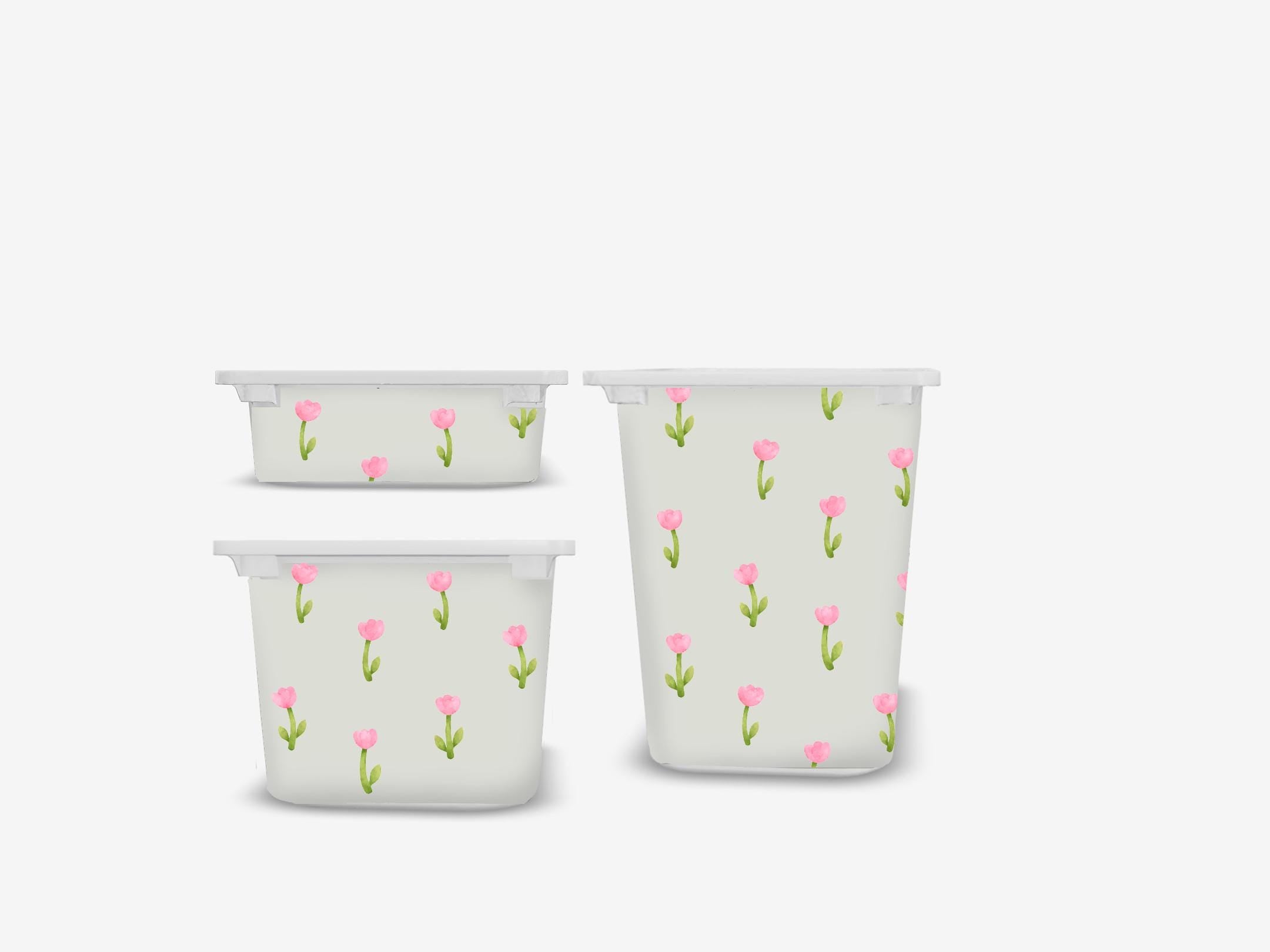 Kleine Tulpen TROFAST Aufkleber winzige Blumen IKEA TROFAST Vinyl Wraps florale Mini Ikea Trofast Aufkleber Trofast Baby Aufkleber Ikea Trofast