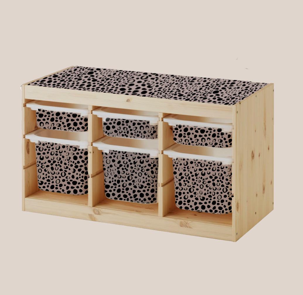 TROFAST Abziehbild Tierdruck IKEA TROFAST Safari IKEA TROFAST Aufkleber TROFAST Leopardenflecken von Aufklebern IKEA TROFAST Hack Aufbewahrung Aufkleber Punkte