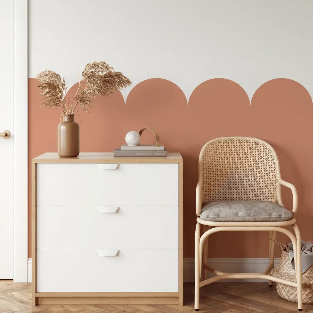 Scallop stencil 1 yard / 100 cm long for creating wavy wall border Scallop Nursery Wall Border Children's Bedroom Wall Decor Various Sizes