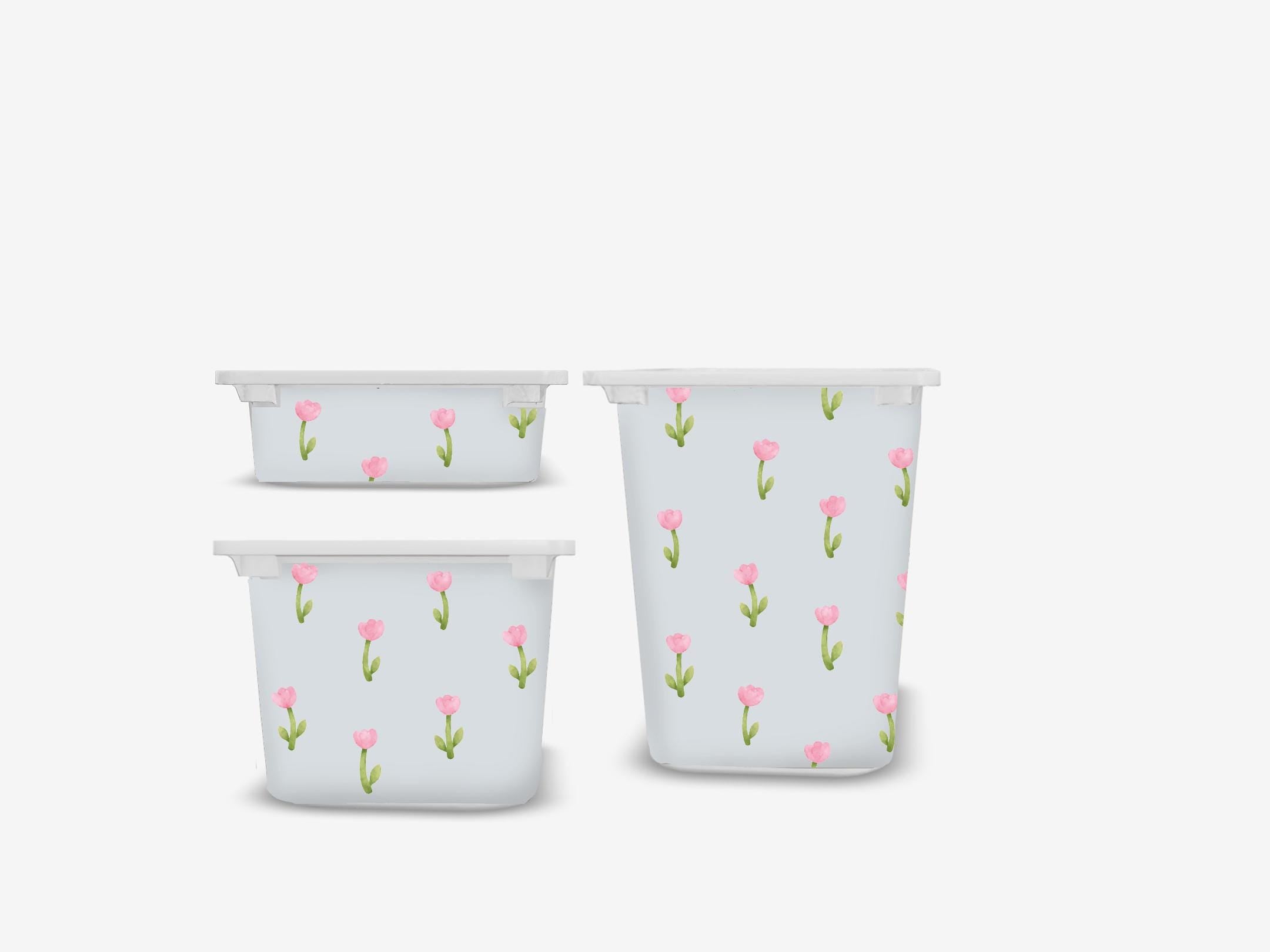 Kleine Tulpen TROFAST Aufkleber winzige Blumen IKEA TROFAST Vinyl Wraps florale Mini Ikea Trofast Aufkleber Trofast Baby Aufkleber Ikea Trofast