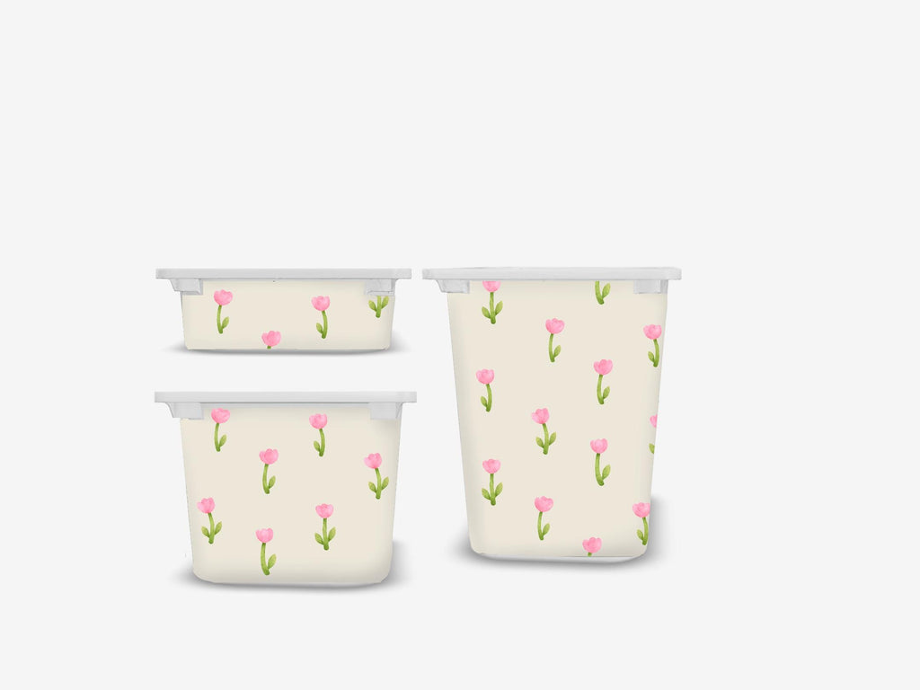 Kleine Tulpen TROFAST Aufkleber winzige Blumen IKEA TROFAST Vinyl Wraps florale Mini Ikea Trofast Aufkleber Trofast Baby Aufkleber Ikea Trofast