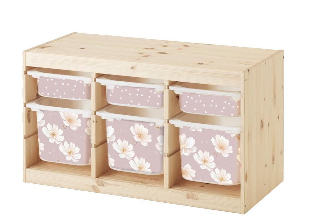 TROFAST Aufkleber Rouge Rosa TROFAST Magnolie Blume Vinyl Folie Ikea Trofast Aufkleber Blumen Trofast Spielzeugaufbewahrung Aufkleber Dekor Rosa Dusty Trofast