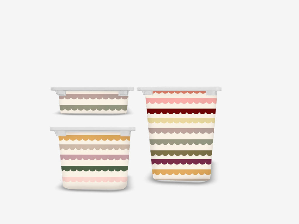 Wellige Thema TROFAST Aufkleber, einfarbig rosa, IKEA TROFAST Vinylfolien, IKEA TROFAST Aufkleber, Trofast Aufkleber, verspielt, IKEA Trofast, farbenfroh