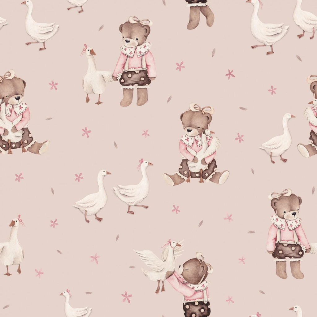 GOOSE BUNDLE passender Baumwollstoff Gänse Mix aus Fat Quarter Bundle Bauernhof beige Quilt Stoff Baumwolle neutrale Farben Brauner Stoff Babydecke