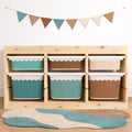 Pastell-Aufkleber TROFAST-Aufkleber IKEA TROFAST wellige Aufkleber Pastellfarben Wraps IKEA TROFAST Aufkleber mit Wellenkante braun beige blau trofast