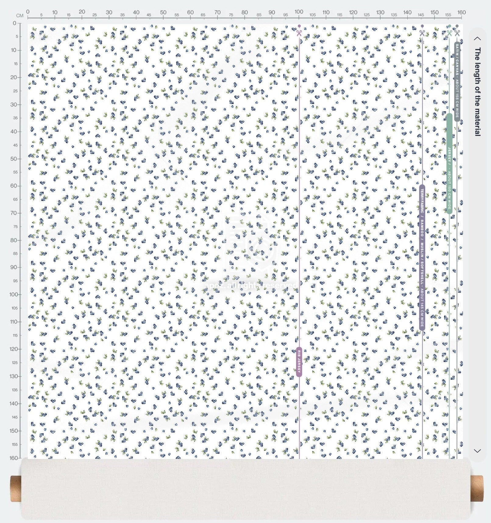Blaubeeren Stoff Heidelbeeren Aquarell Stoff botanischer Stoff Sommer Stoff Blaubeerkunst Stoff Sommerfrucht Stoff Wald Stoff