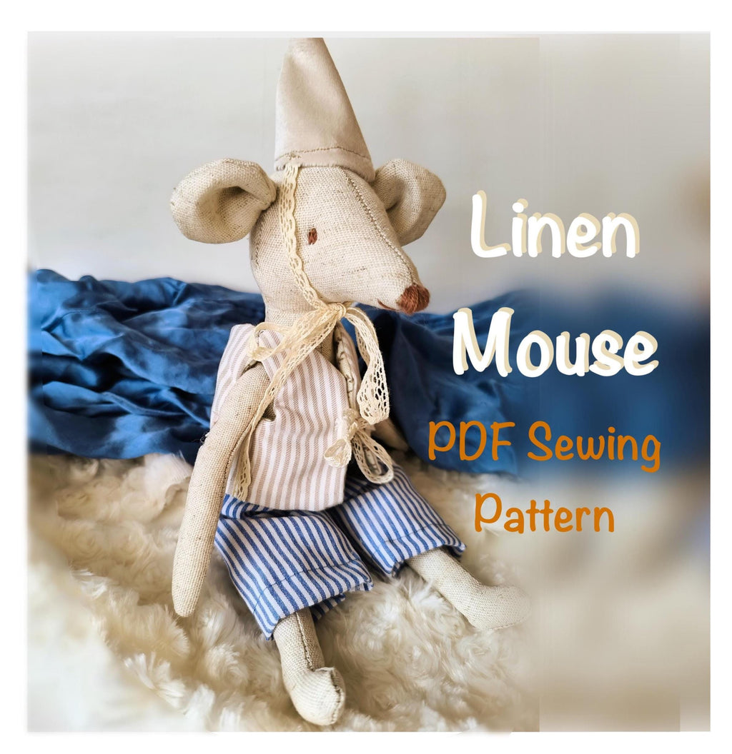 Leinenmaus Schnittmuster Maus Nähanleitung Maus in Kleidung Schnittmuster Kuschelmaus Schnittmuster mit Fotos und Anleitung