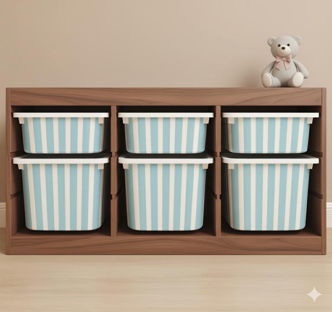 Streifen TROFAST gestreifte Aufkleber Trofast IKEA TROFAST Streifen Farben Vinyl-Folien ikea Trofast Trofast blaue Streifen beige Streifen Trofast