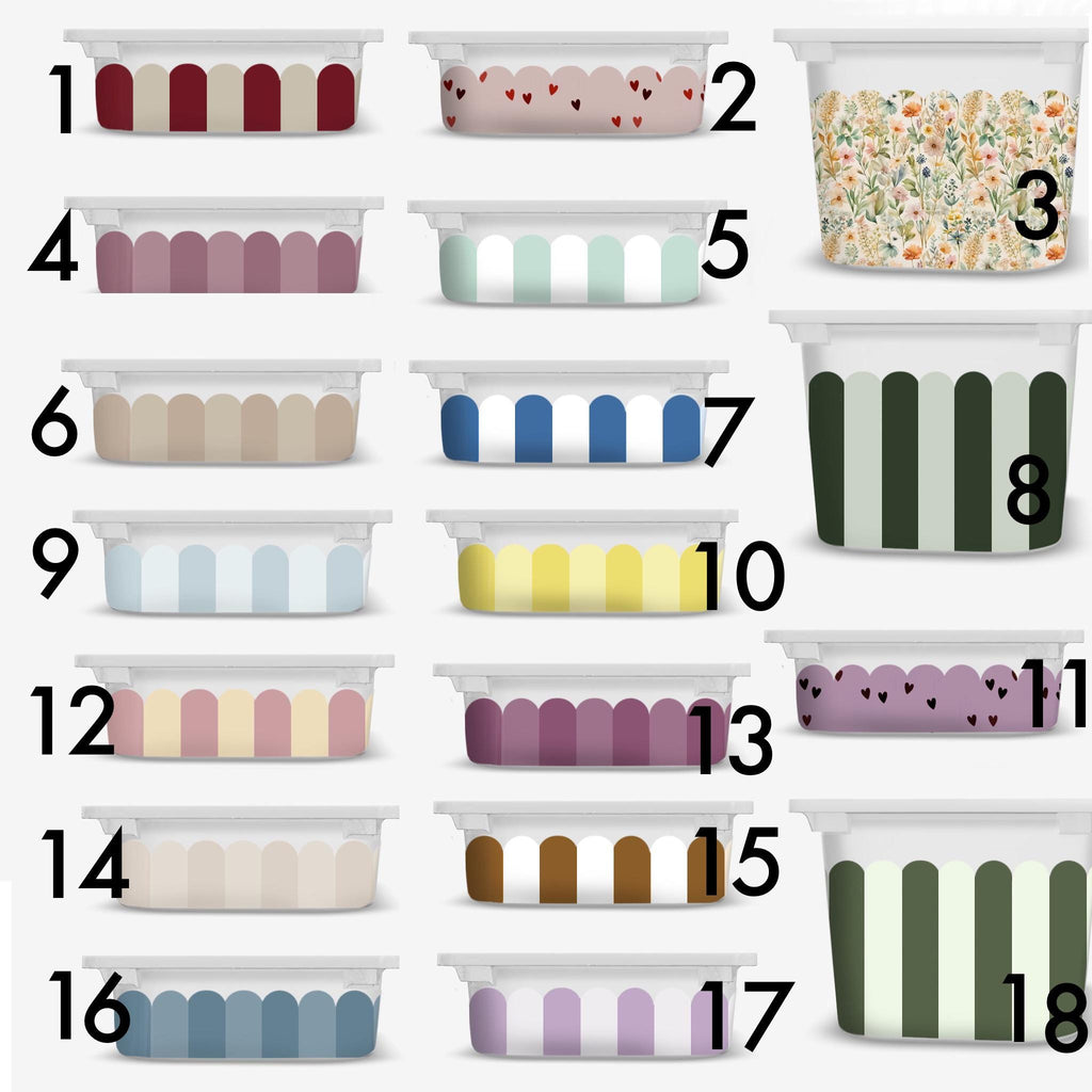 Scallop TROFAST Aufkleber, gewellte IKEA TROFAST Streifen, Wraps IKEA Trofast Aufkleber, gestreifte Trofast Spielzimmer Aufkleber, Streifen Trofast Dekor Aufkleber ST1