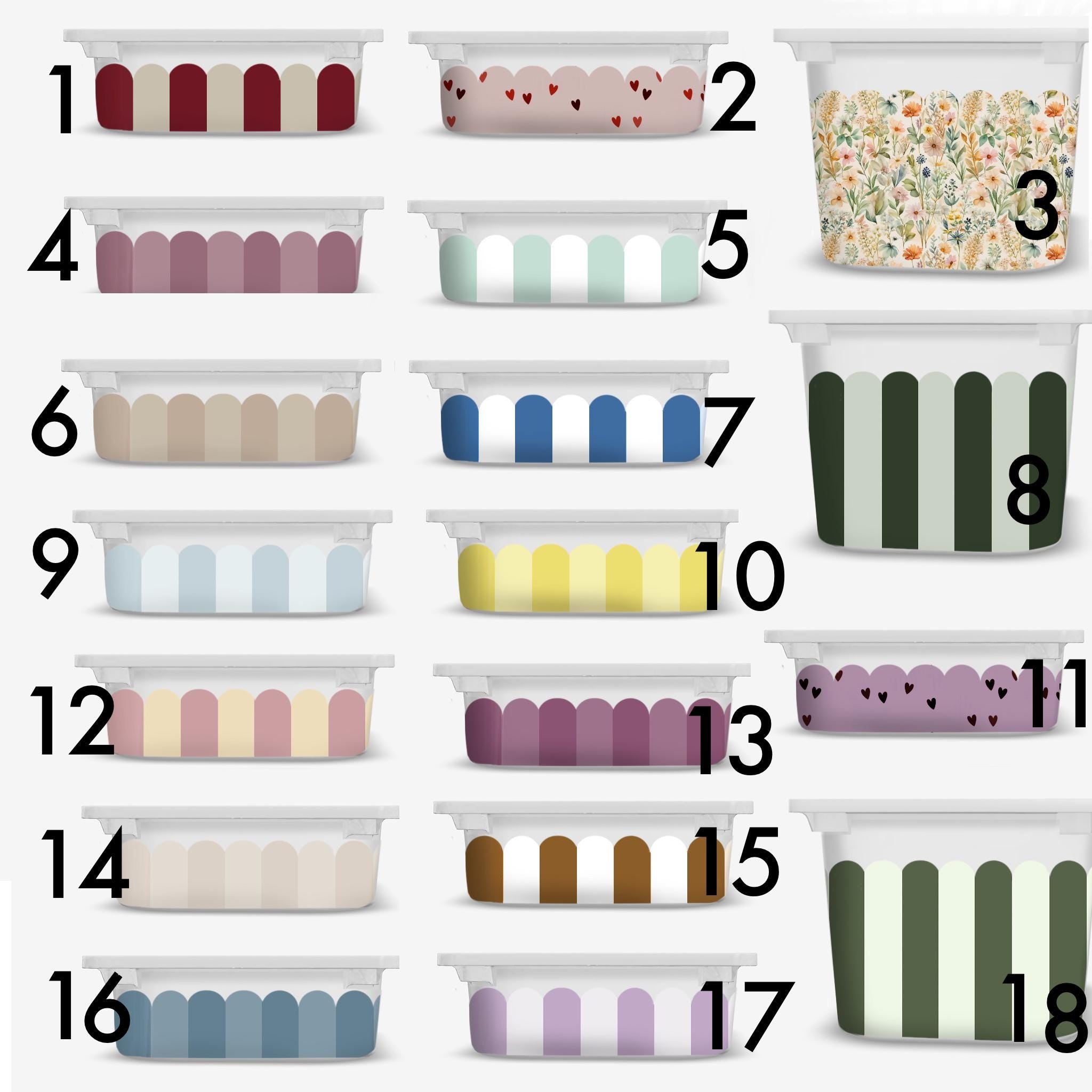 Scallop TROFAST Aufkleber, gewellte IKEA TROFAST Streifen, Wraps IKEA Trofast Aufkleber, gestreifte Trofast Spielzimmer Aufkleber, Streifen Trofast Dekor Aufkleber ST1