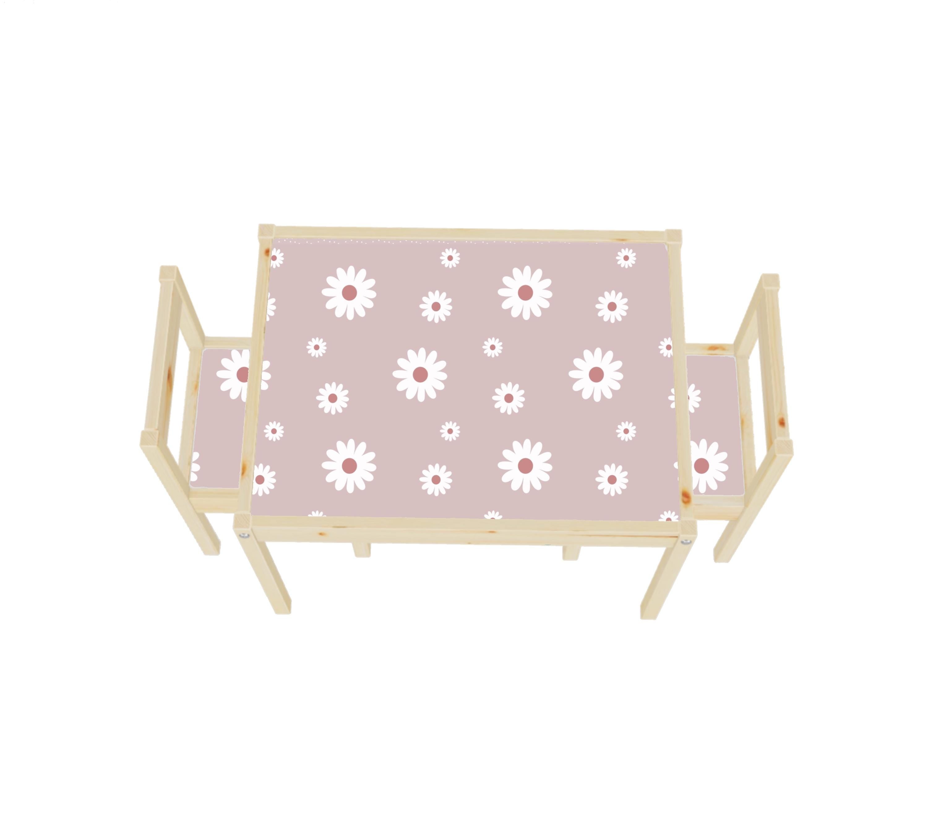 Daisy latt table Furniture stickers for IKEA Latt table daisies decals for cute flowers stickers for furniture flower stickers baby floral