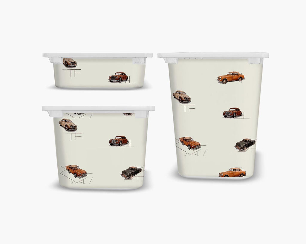 CARS Sticker Trofast Mülleimeraufkleber Autos Spielzimmer Deko Aufbewahrung Ikea Upgrade Sticker Trofast Aufkleber Retro-Autos Ikea Jungenzimmer Muscle Car