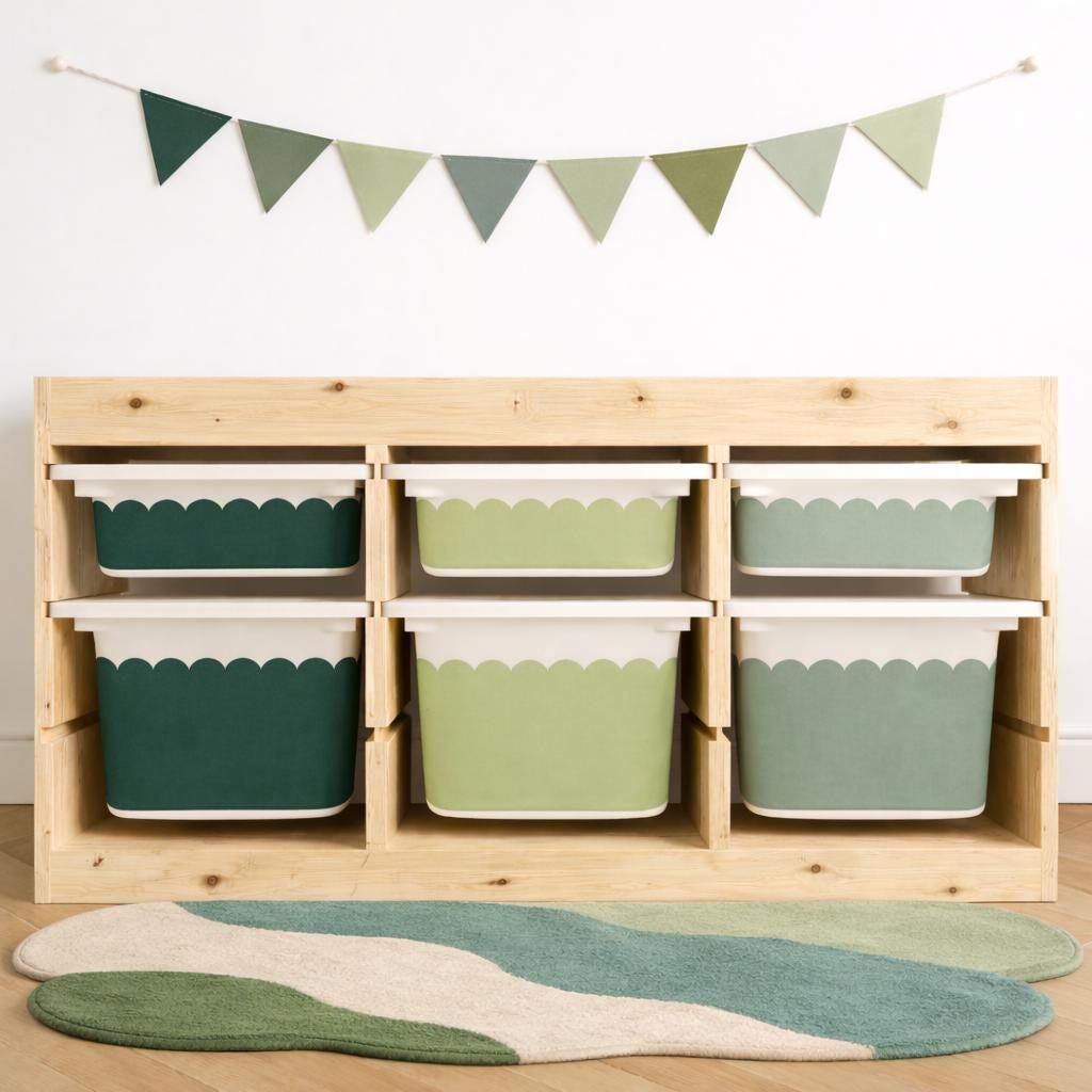 Pastell-Aufkleber TROFAST Aufkleber passend für IKEA TROFAST Abziehbilder Pastellfarbene Folien für IKEA Trofast Boxen Aufkleber Teal Trofast