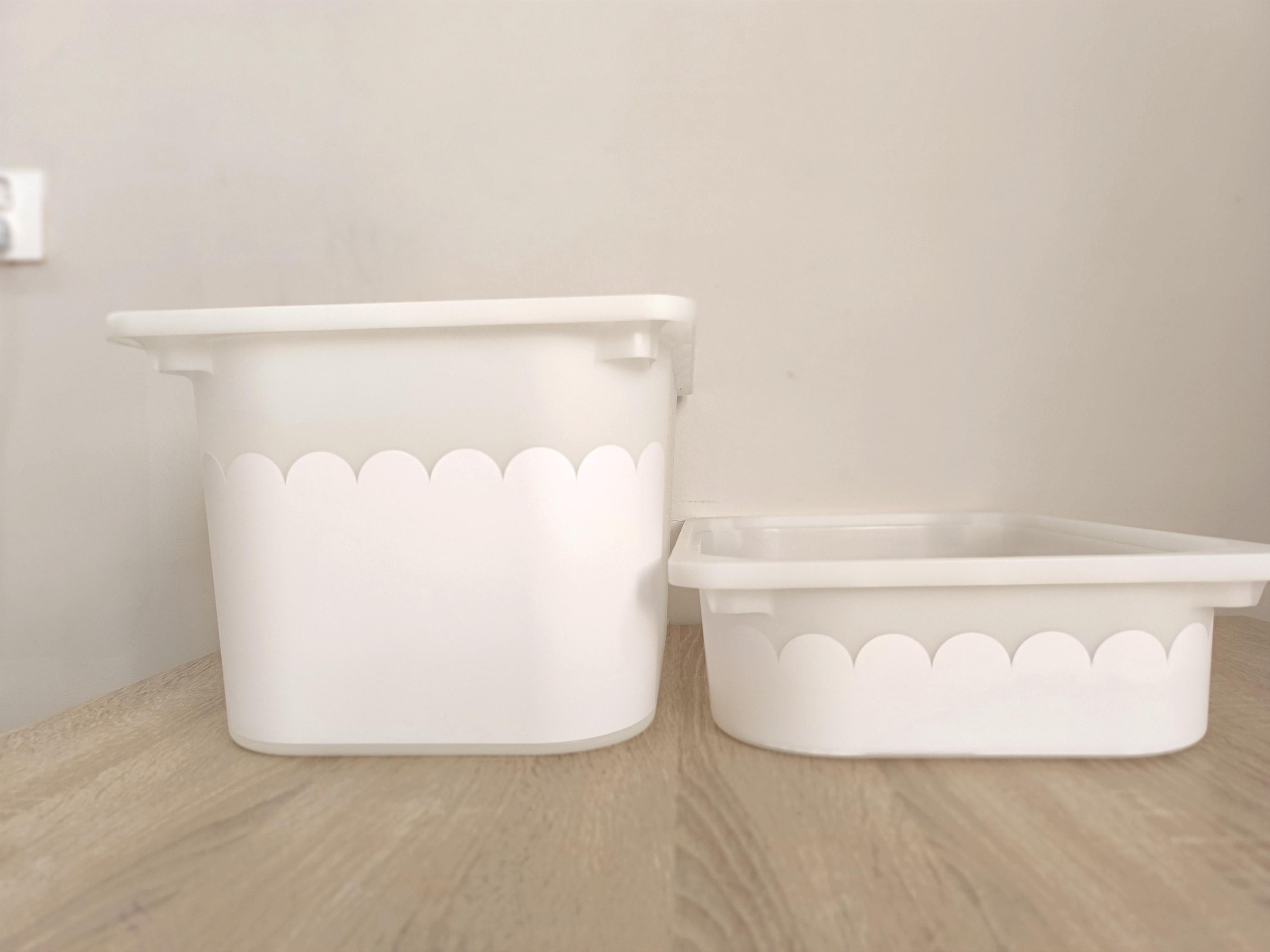 Weiße Wellenkante TROFAST Aufkleber IKEA TROFAST Möbelfolie Ikea Trofast Sticker Trofast Spielzimmeraufkleber Spielzimmer Deko Ikea Wellenaufkleber